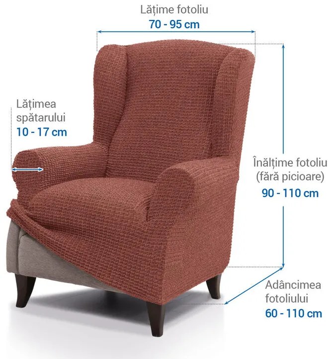 Huse super elastice RUBINIA cărămizii fotoliu clasic (l. 70 - 95 cm)
