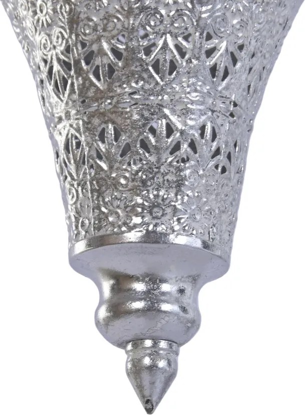 Lustră suspendată din metal, argintiu, 55 x 30 cm, „Loubressac”