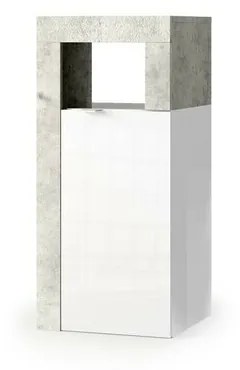 Dulap coloana mediu LC Mobili Italia Hamburg 35x78 cm finisaj alb lucios/gri beton