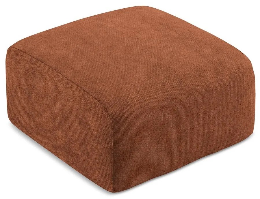 Taburet teracotă cu tapițerie din chenille Leila – Makamii