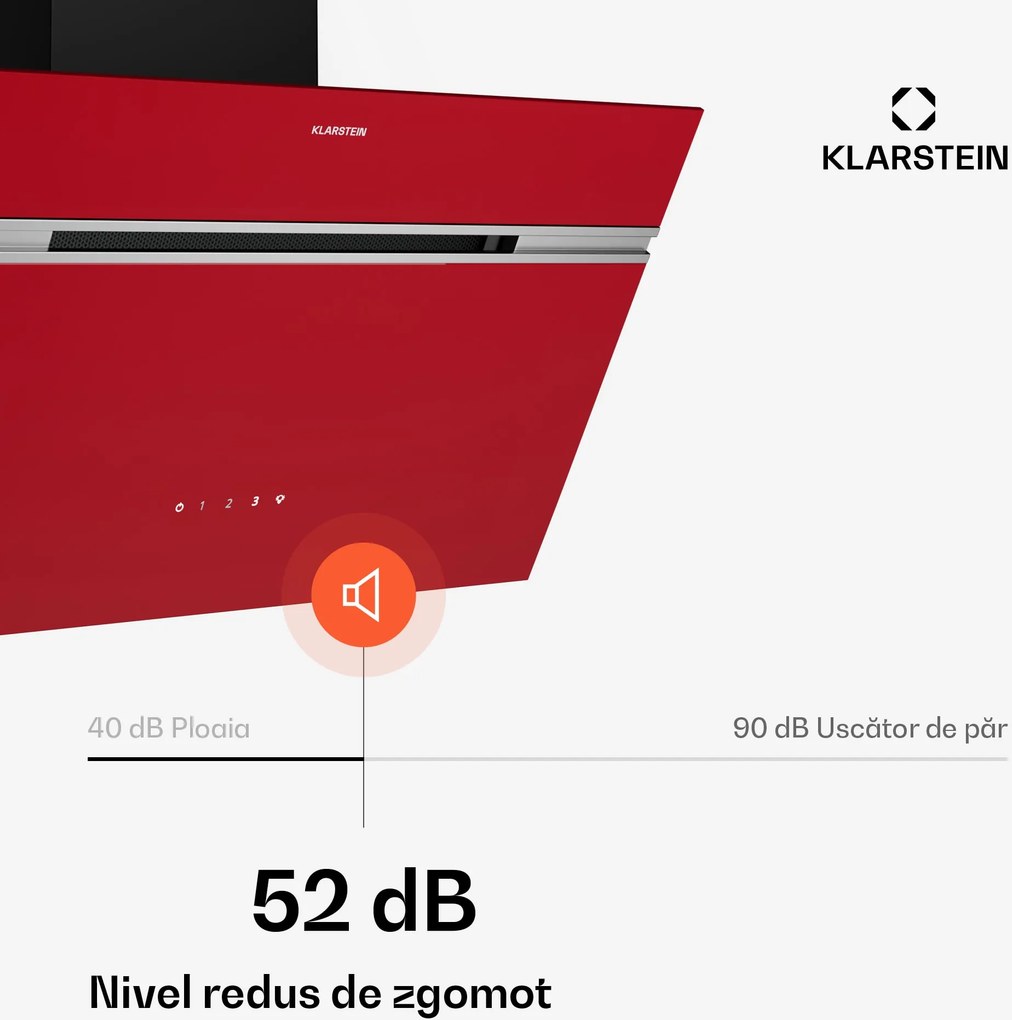Klarstein Alina hotă de bucătărie | 60 cm | 600 m³/h | Silențioasă | Clasa energetică A