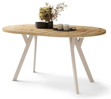 Masă extensibilă ARTUR, stejar artisan/bej