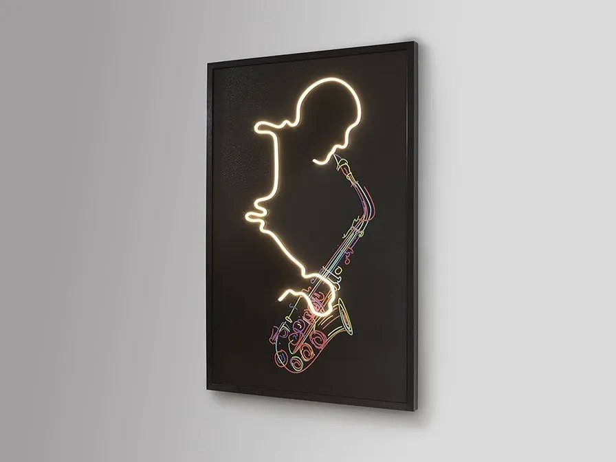 Tablou de perete decorativ cu iluminat Saxofon