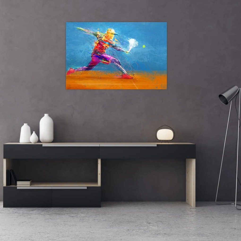 Tablou - Jucător de tenis pictat (90x60 cm)
