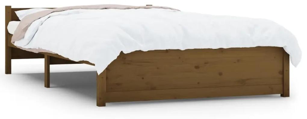 Cadru de pat, maro miere, 140x200 cm, lemn masiv maro miere, 140 x 200 cm