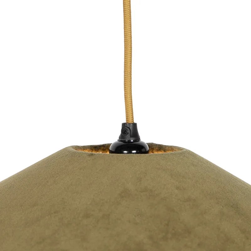 Lampă suspendată retro verde cu franjuri - Frills