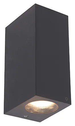 Lampă de perete inteligentă gri din plastic, incl. 2 Wifi GU10 - Baleno