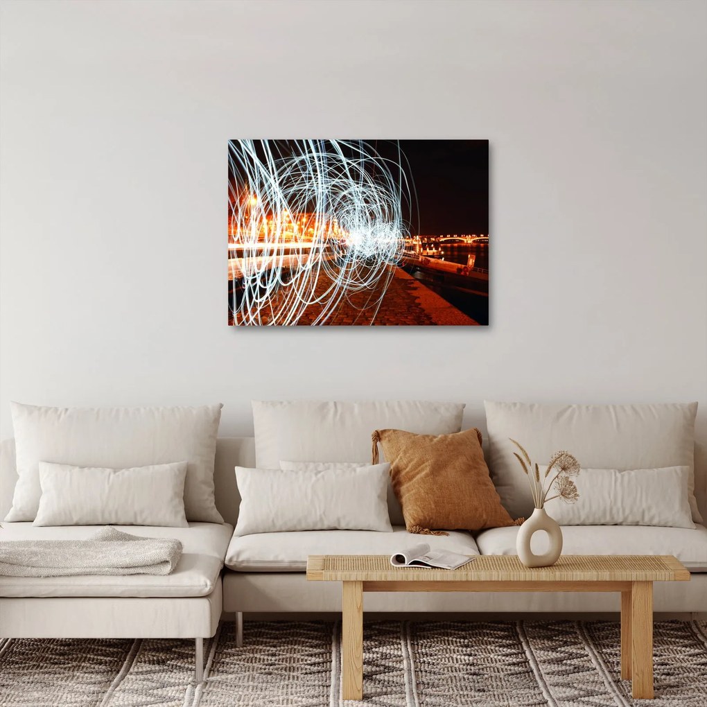 Tablou cu valuri de lumini (70x50 cm)