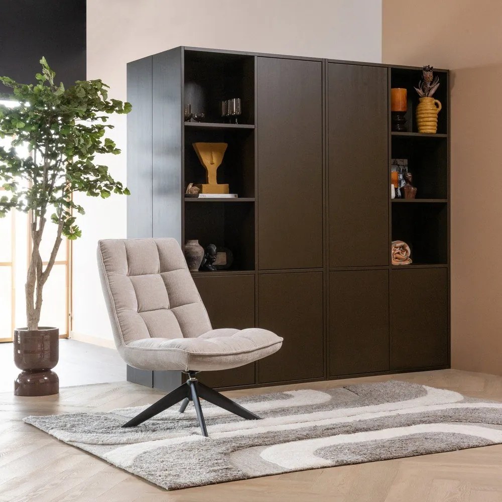 Dulap modular maro închis din lemn de pin 108x215 cm Meggy – WOOOD