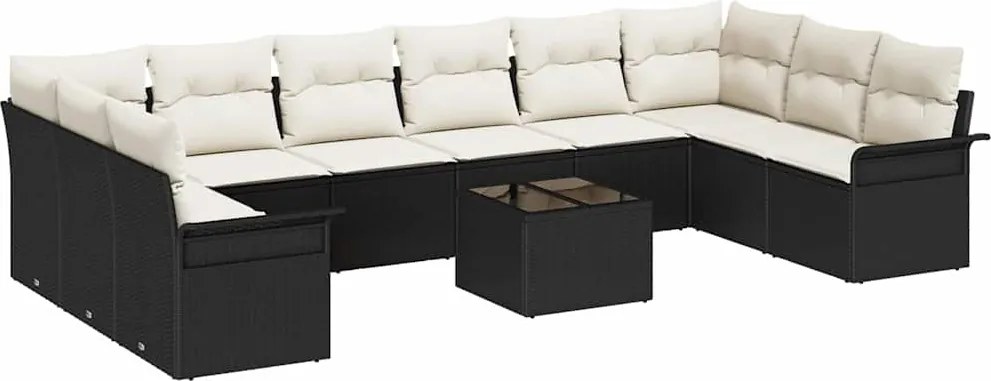 vidaXL Set de canapele pentru grădină 11 pcs Maro poliratan