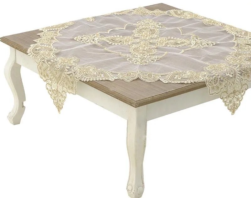 Fata de masa din dantela beige 85 x 85 cm