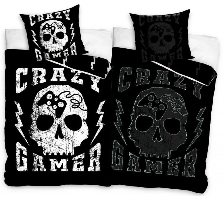 Gamer set de lenjerie de pat fosforescent 140×200cm, 70x90 cm