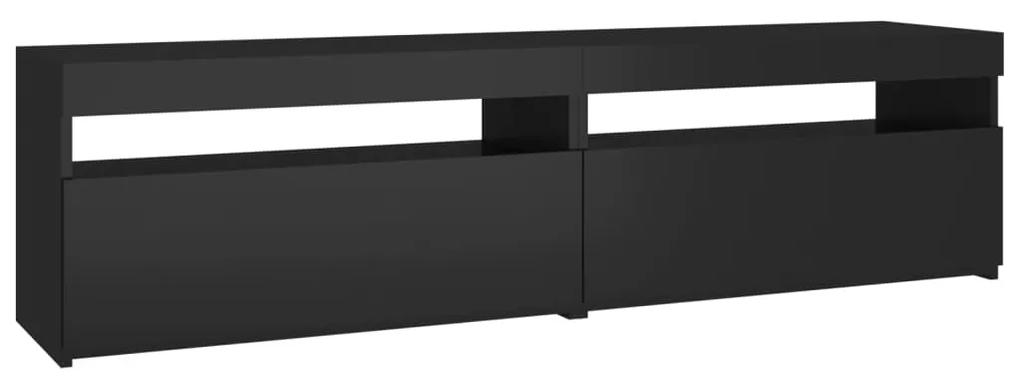 804394 vidaXL Comode TV cu lumini LED, 2 buc., negru, 75x35x40 cm