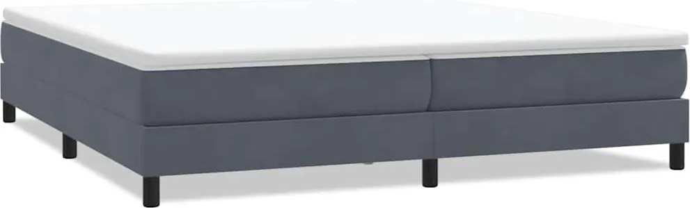 vidaXL Pat cu arcuri fără saltea Gri închis 200x220 cm catifea