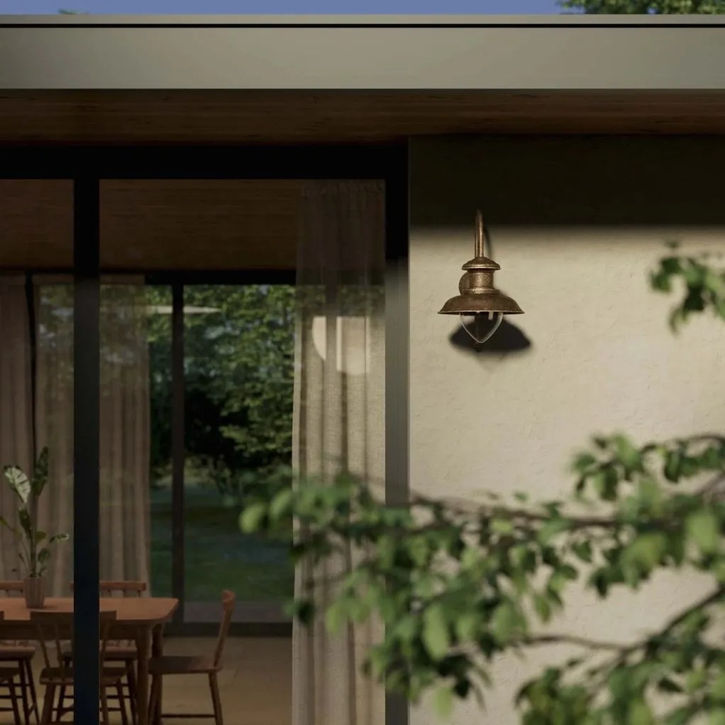 Aplica de perete exterior IP44 realizata manual din alama Amalfi