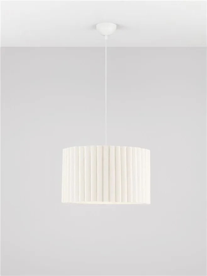 Lustra suspendata cu abajur din in alb Nos