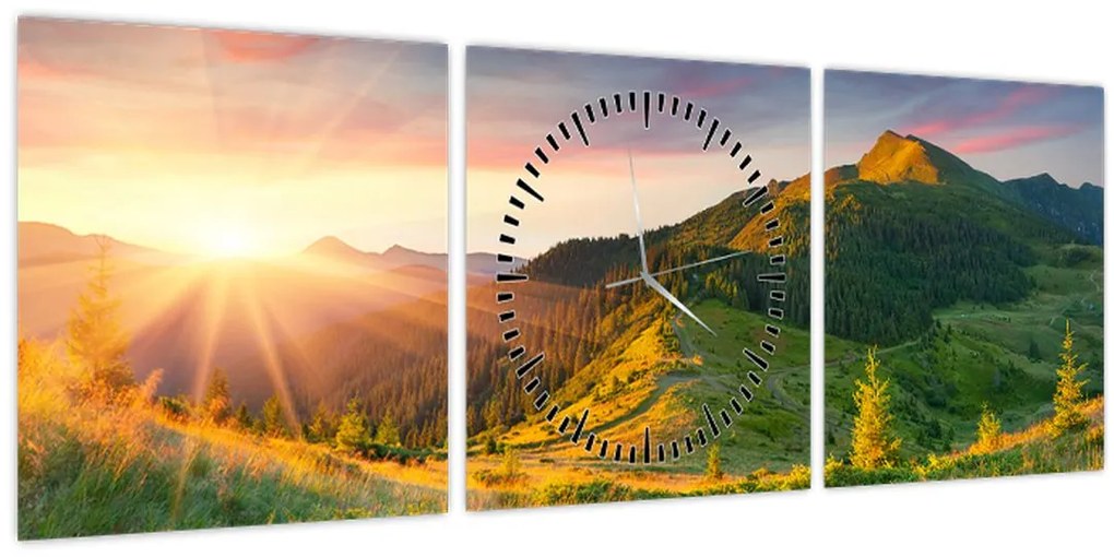 Tablou - Peisaj de vară (cu ceas) (90x30 cm)