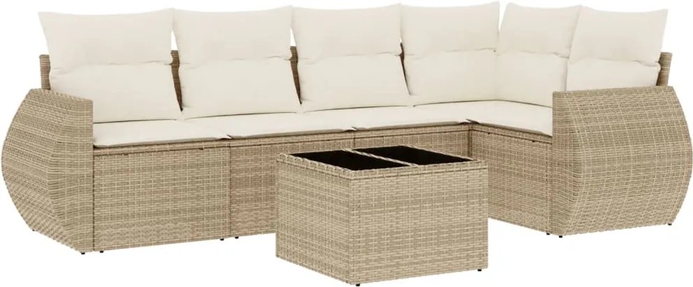 vidaXL Set canapele de grădină cu perne, 6 piese, bej, poliratan