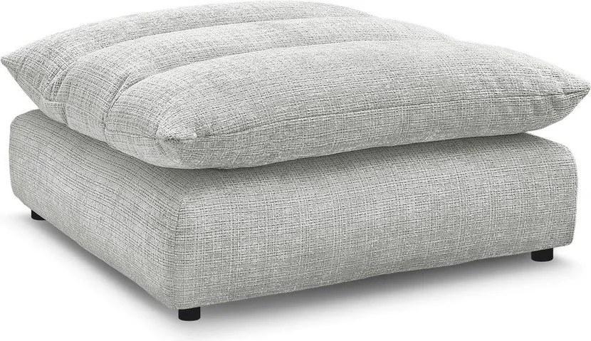 Taburet gri deschis cu tapițerie din chenille Neil – Bobochic Paris