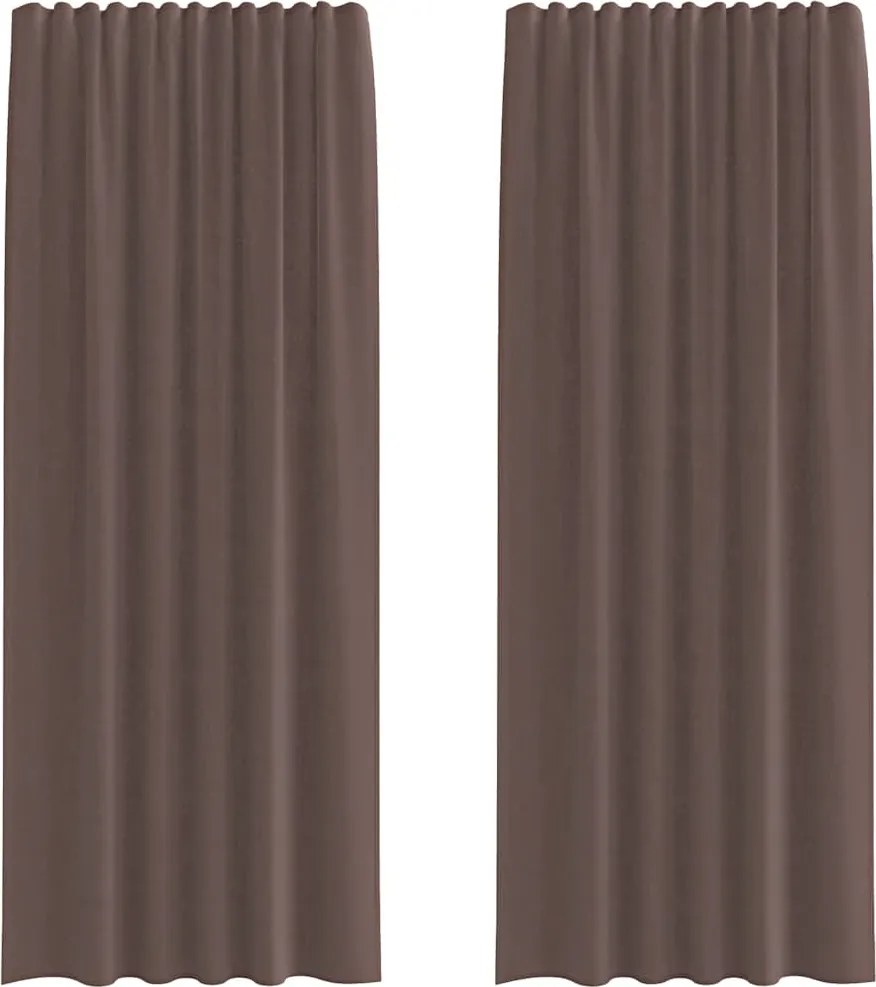 vidaXL Perdele Voile cu tablă 2 buc Maro