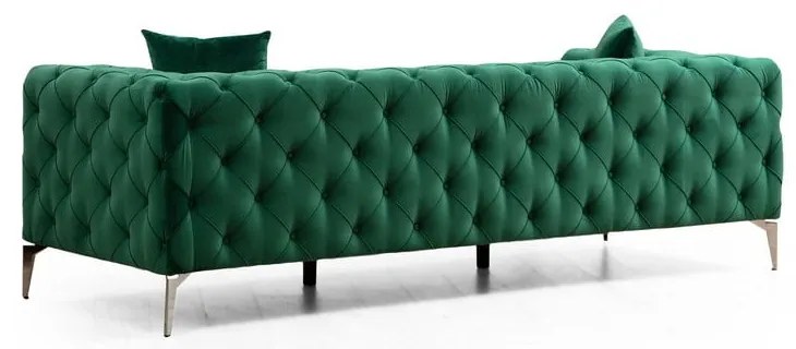 Canapea verde-închis cu tapițerie din catifea 237 cm Como – Artie
