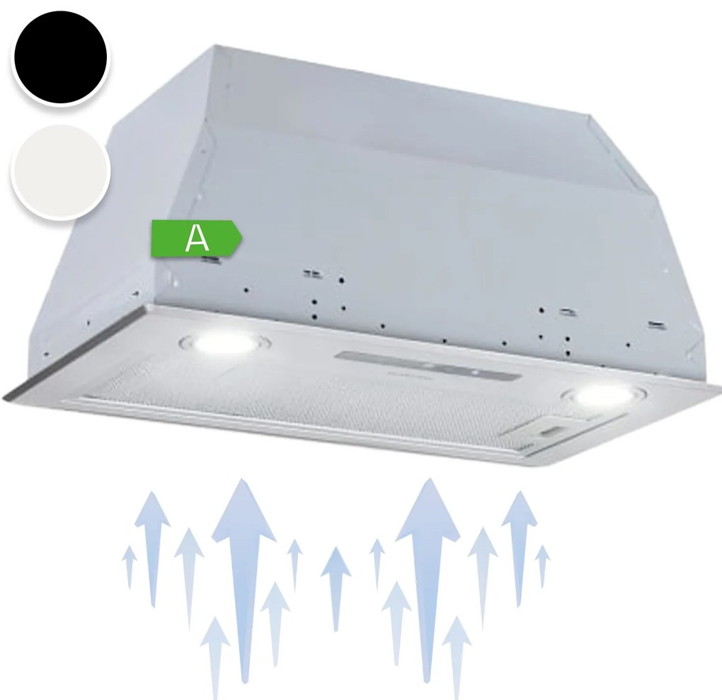 Paolo, hotă de instalare, 52,5 cm aer evacuat, 600 m³/h, LED, oțel inoxidabil