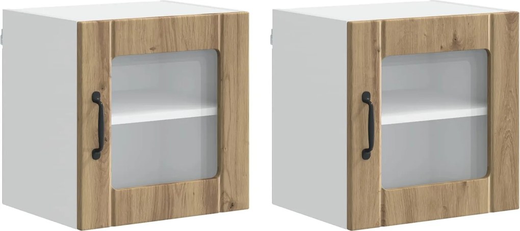 vidaXL Dulap de bucătărie 2 pcs Stejar Artizanal 40 x 31 x 40 cm