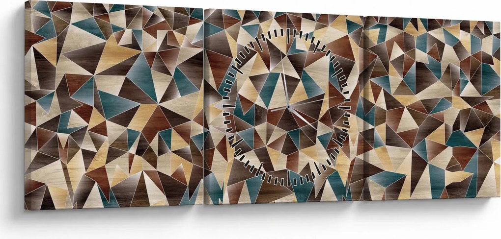 Tablou - Triunghiuri (cu ceas) (90x30 cm)