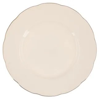 Set de veselă 83 piese, porțelan alb cu accente cupru