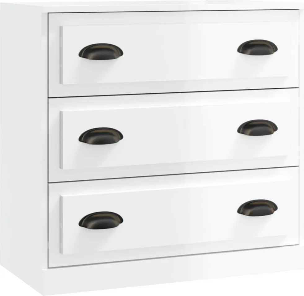 vidaXL Servantă, alb extralucios, 70x35,5x67,5 cm, lemn prelucrat