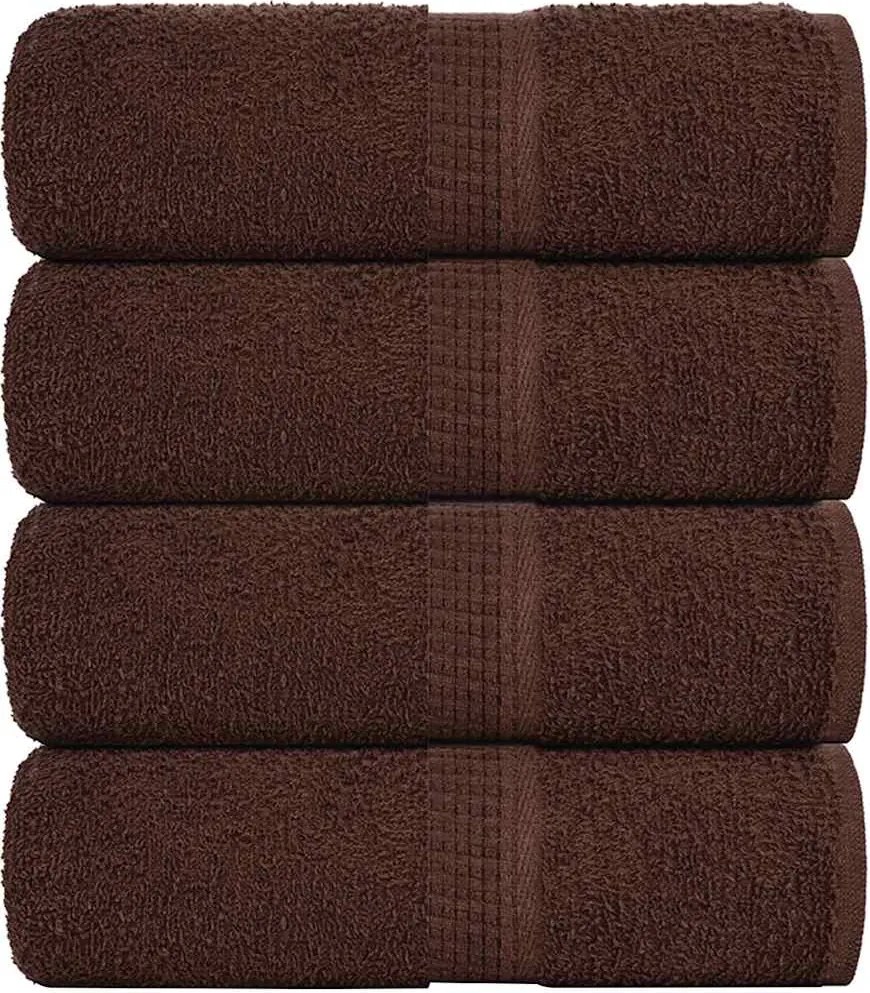 vidaXL Prosoape de oaspeți, FROGN, 4 buc., maro, 30x50 cm, 360 g/m²