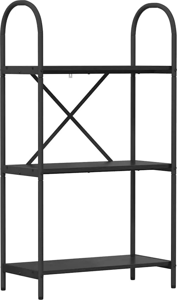 vidaXL Raft pentru cărți Stejar Negru 60 x 30 x 109 cm Lemn compozit