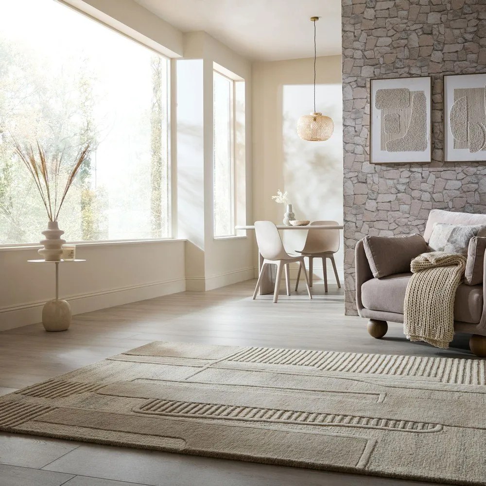 Covor grej țesut manual din lână 200x300 cm Lira – Flair Rugs