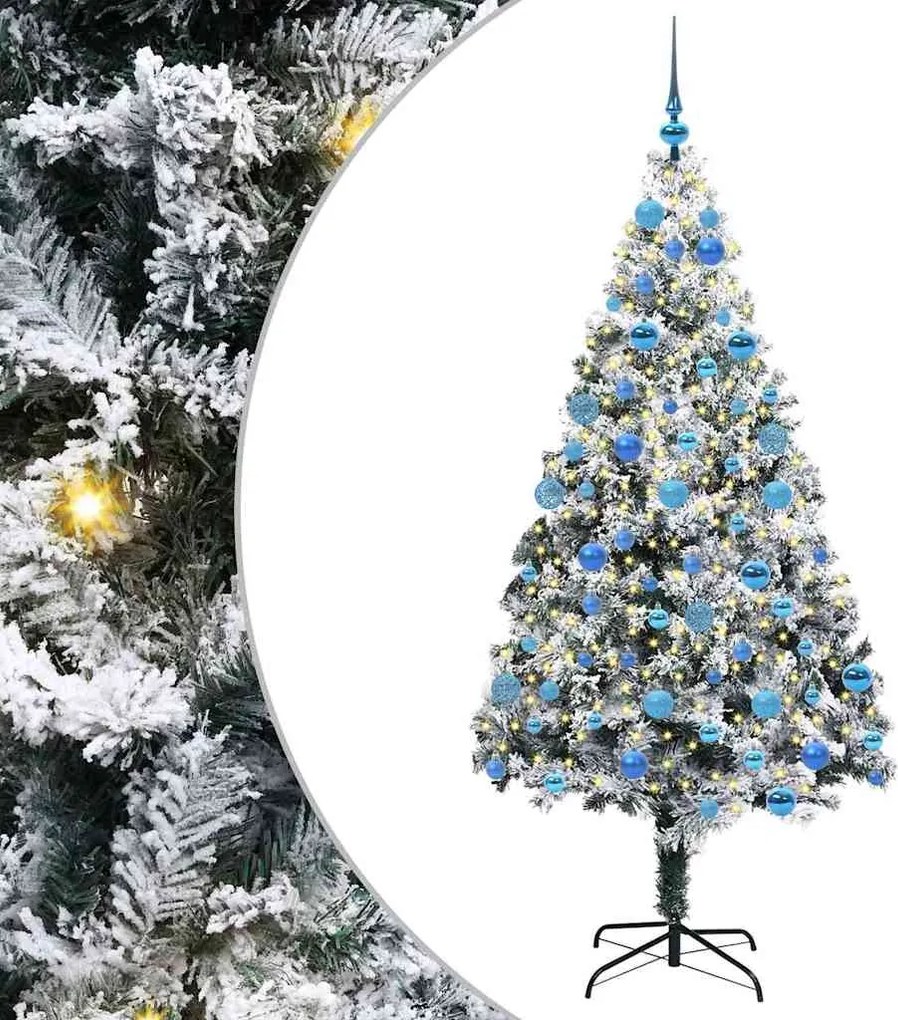 vidaXL Brad de Crăciun artificial Alb 180 cm PVC și Oțel și Plastic