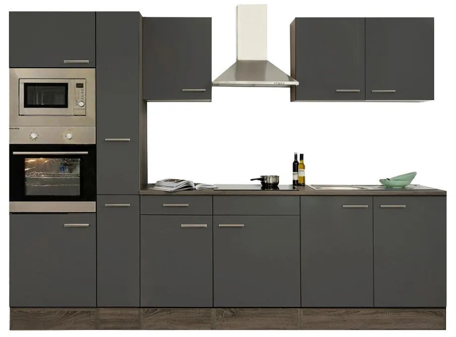 Mobilă de bucătărie Yorki 300, corp din stejar Yorki, cu față antracit satinat