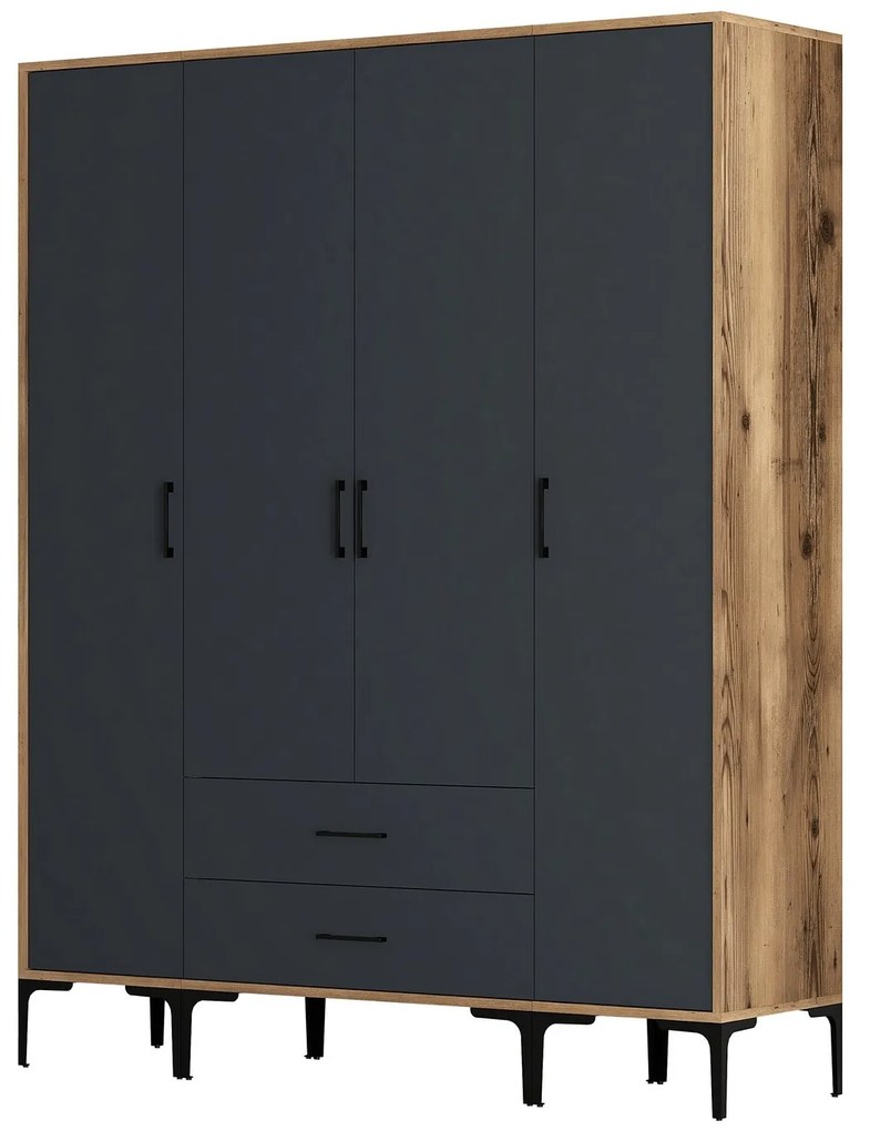 Dulap de haine Kiara STS (Nuc + antracit). 1088349