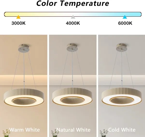 BRILAGI - Lustră LED LUMIX, cu dimmer, LED/48W/230V 3000-6000K, bej Ø 50 cm + telecomandă