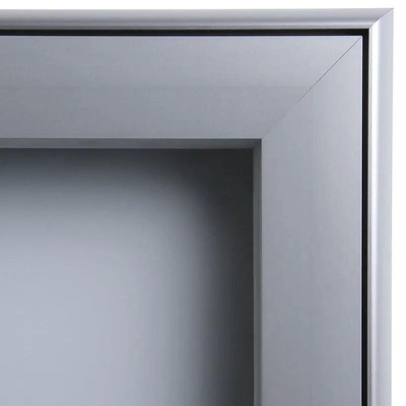Vitrina de exterioare cu incuietoare pentru informatii 6 x A4 - spate din tabla, tip L, aluminiu