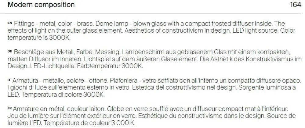 Aplica LED de perete design modern Lunare alama