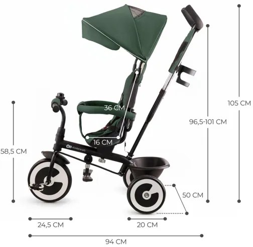 Tricicletă pentru copii KINDERKRAFT ASTON Mystic green