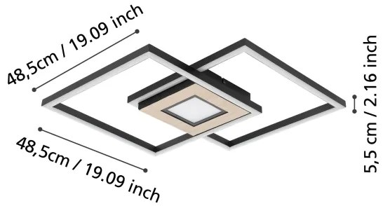 Plafonieră LED dimabilă Eglo 901742 MARINELLO 2xLED/17W/230V +1xLED/4,2W + telecomandă
