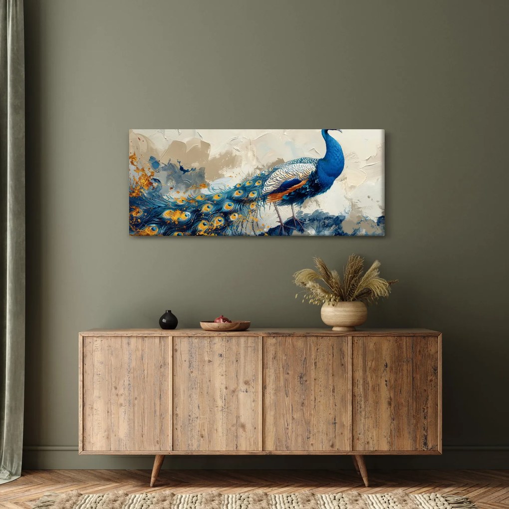 Tablou - Peacock, pictură (120x50 cm)