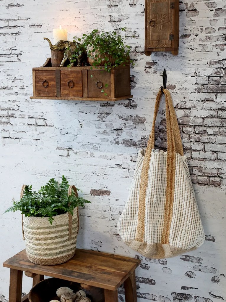 Dulapior de perete din lemn reciclat, aspect rustic, Grimaud - Geo