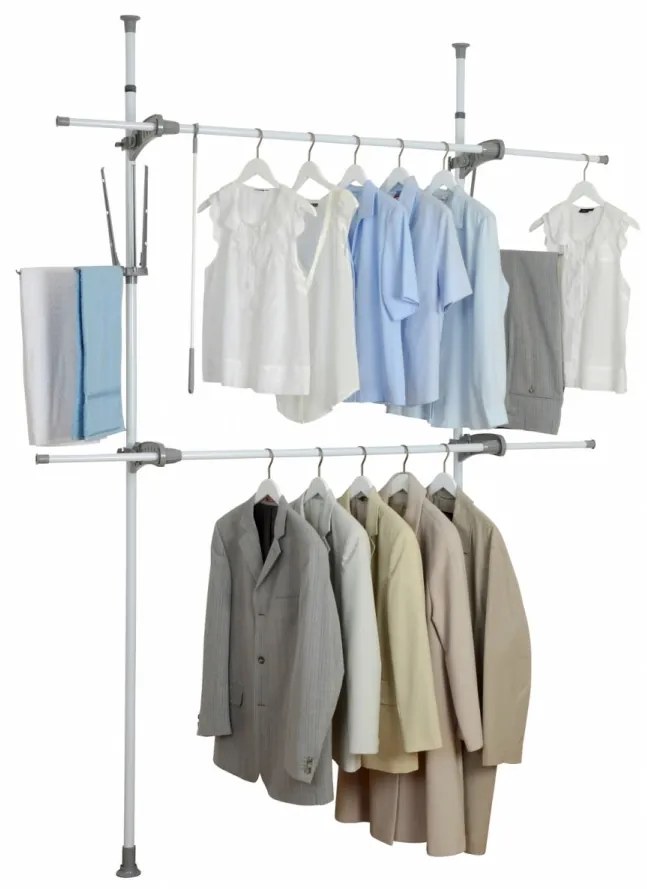 Suport pentru haine Herkules Twin, Wenko, 116 x 165 cm, extensibil, inox/polipropilena