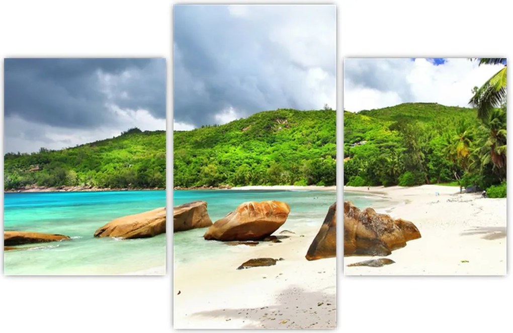 Tablou - Seychelles, plaja Takamaka (90x60 cm)