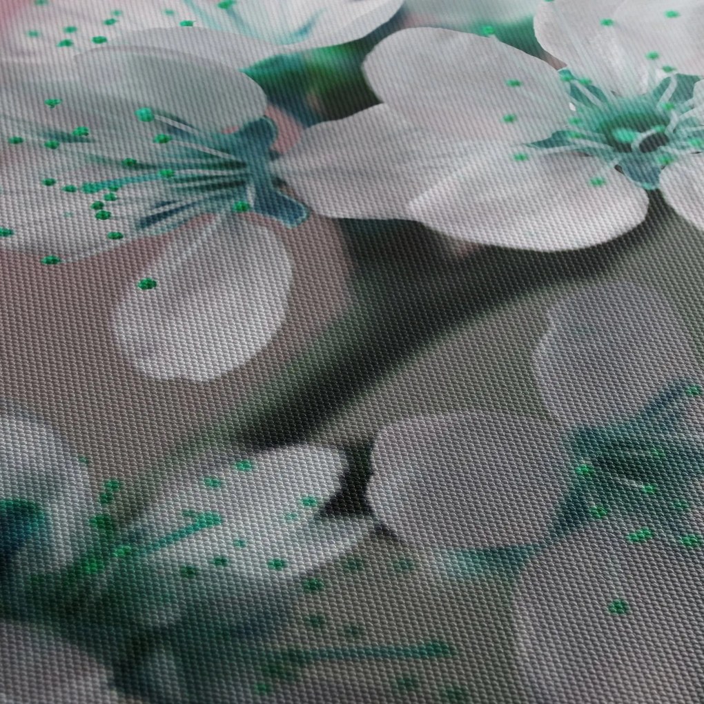 Tablou cu floare - turcoaz (90x60 cm)