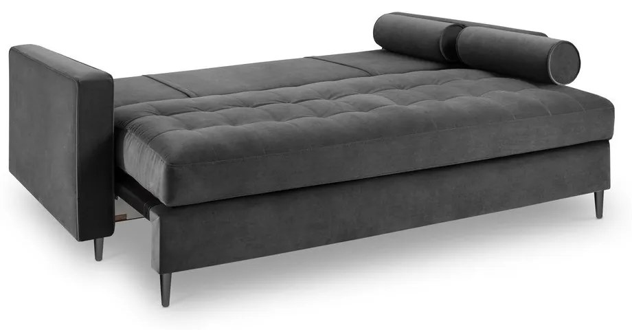 Canapea extensibilă din catifea Milo Casa Santo, gri închis