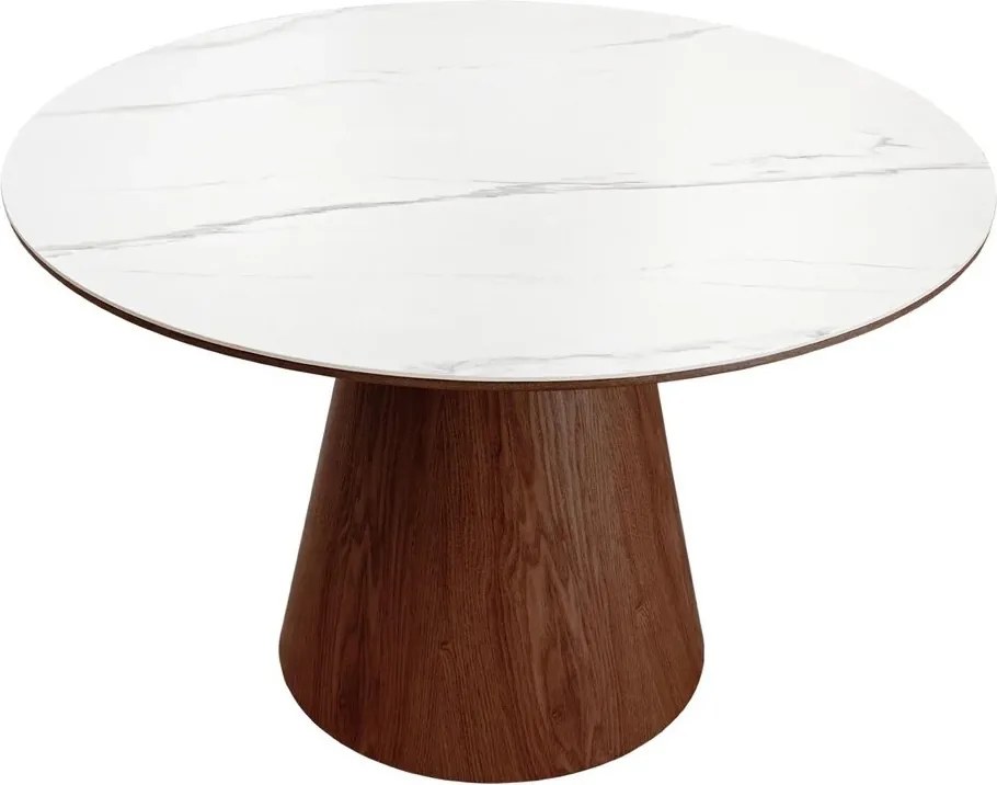 Masa rotunda, Ceramica Alba, Furnir Nuc, UNIQUE 120cm A-45144 VC