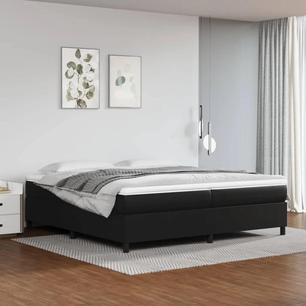 3121065 vidaXL Cadru de pat, negru, 200x200 cm, piele ecologică