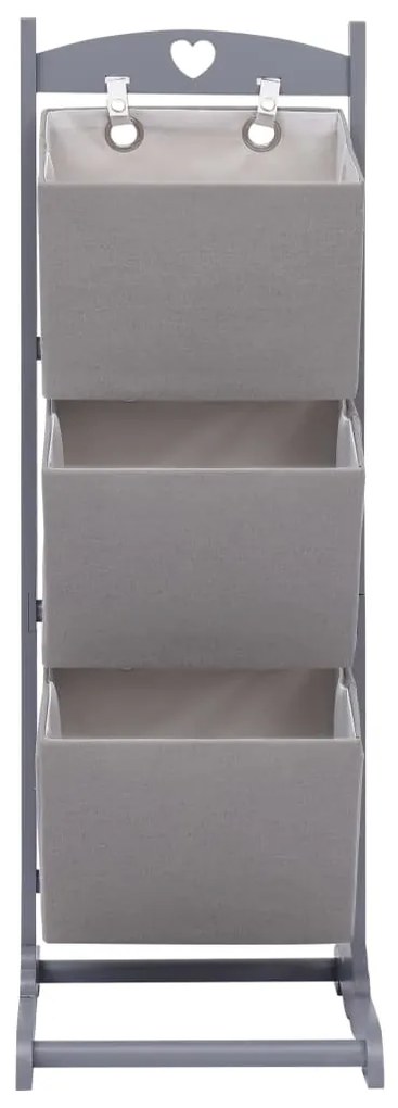 Suport cosuri depozitare 3 niveluri gri inchis 35x35x102cm lemn 1, Morke gra, 3